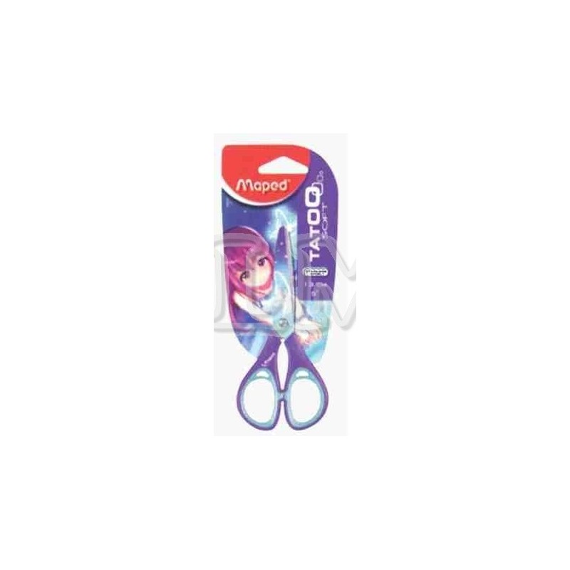 TIJERA MAPED TATOO CHILD SOFT 13CM 5" MODELO MORADO ANIME BLISTER X1