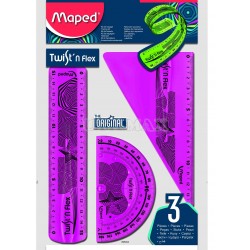 ESTUCHE GEOMETRICO MAPED TWISTN FLEX 3PZ 15CM UND