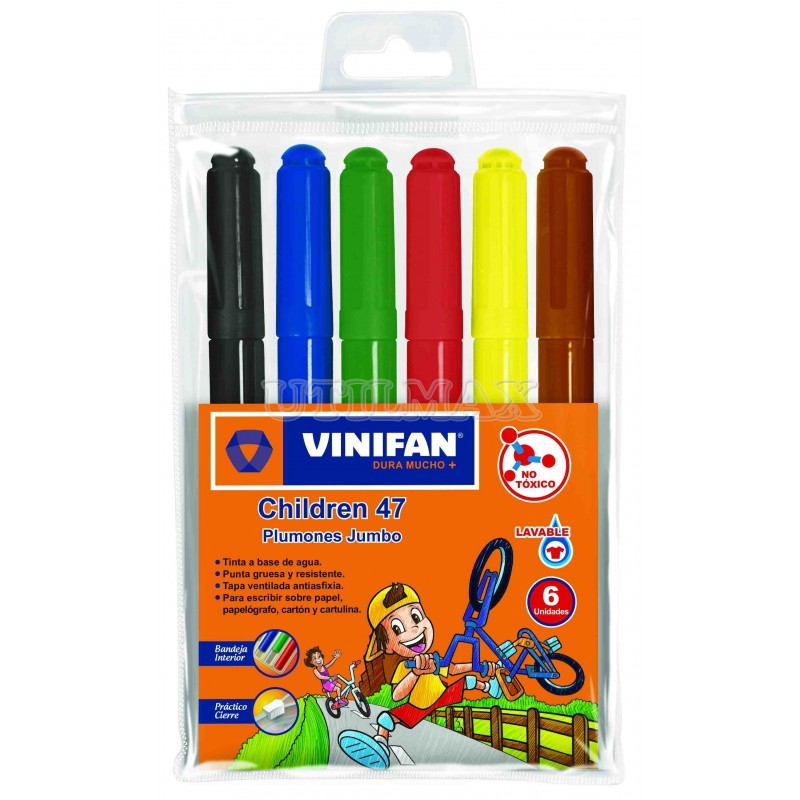 PLUMONES VINIFAN CHILDREN 47 X6 ESTUCHE ZIPPER UND