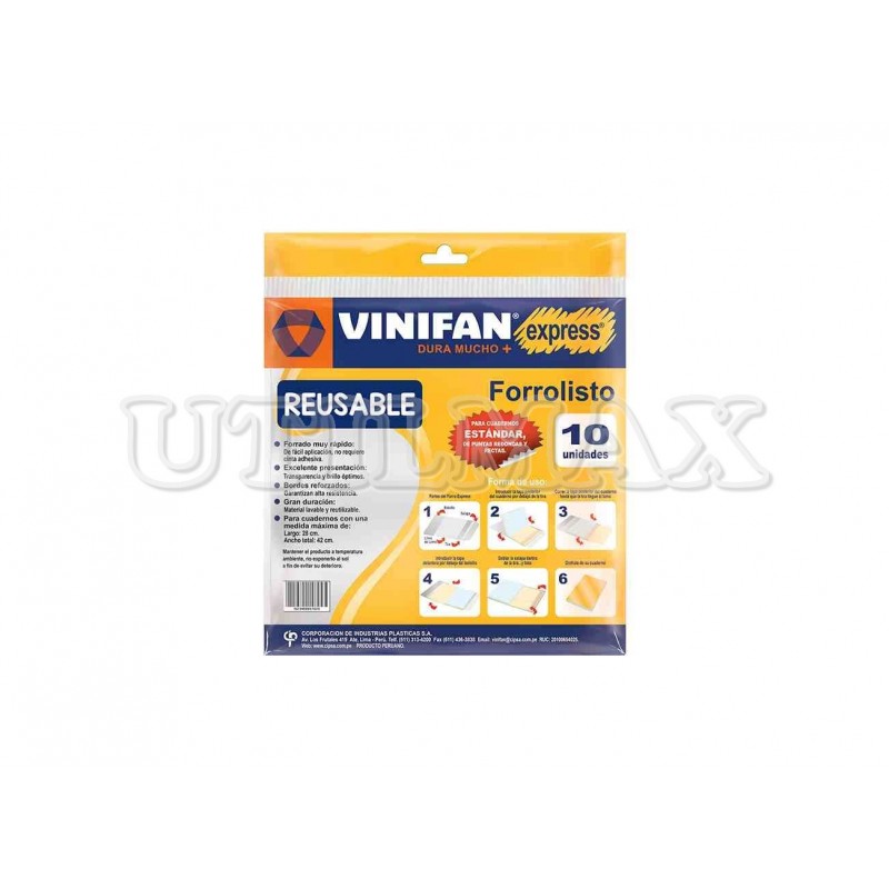 FORRO EXPRESS VINIFAN A4 TRANSPARENTE PQTX10