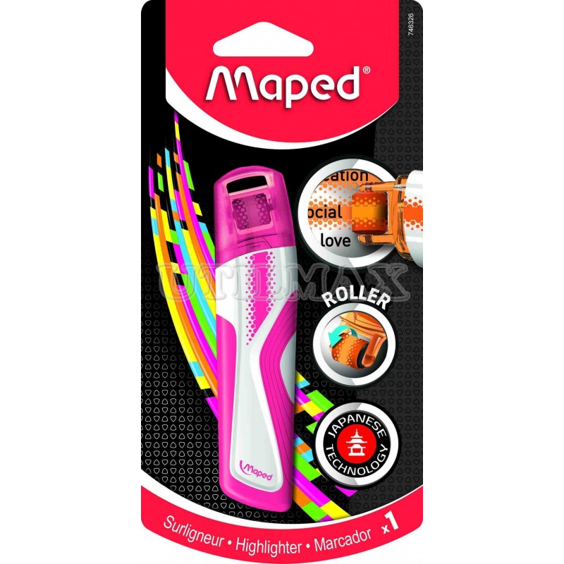 RESALTADOR MAPED ROLLER ROSADO BLISTERX1 UND