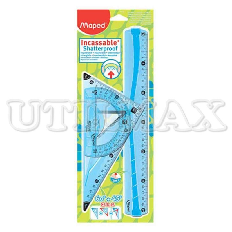 ESTUCHE GEOMETRICO MAPED IRROMPIBLE 3PZ 30CM UND