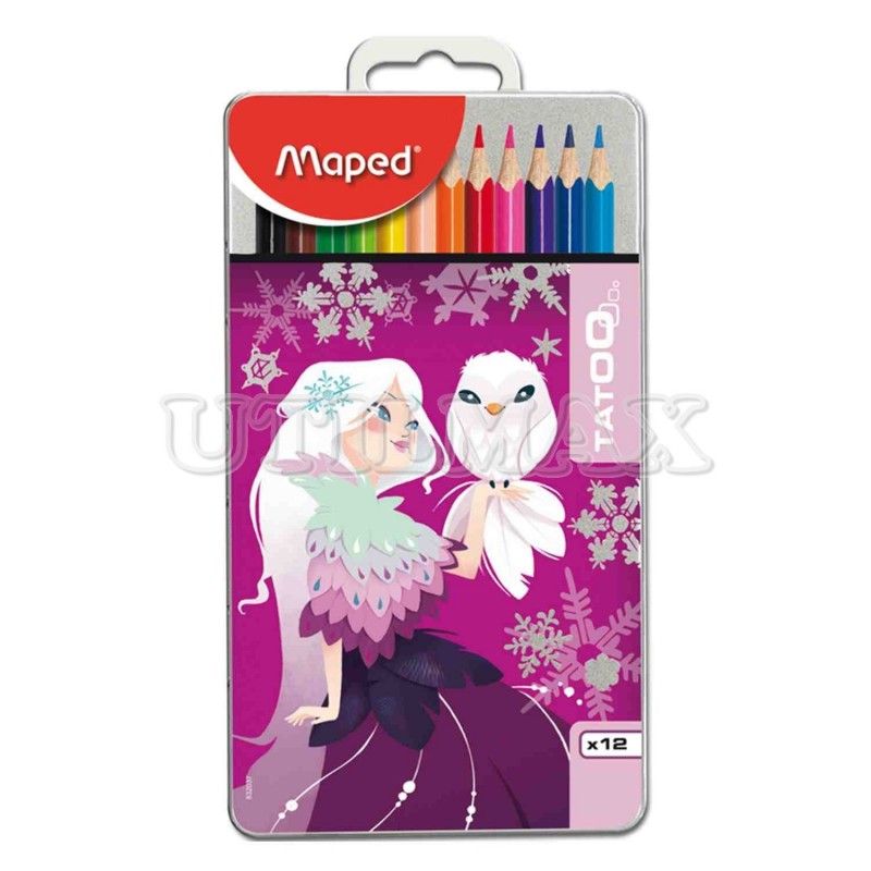 COLORES MAPED METAL BOX TATOO X12 MODELO PRINCESA UND