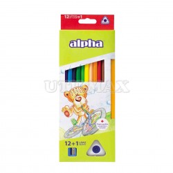 Colores Alpha Largos X12 +Lapiz +Borrador +Tajador UND
